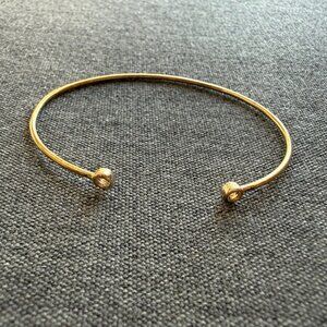 Vintage AV Bangle Bracelet Crystal Minimalist Gold Tone Over Sterling Silver